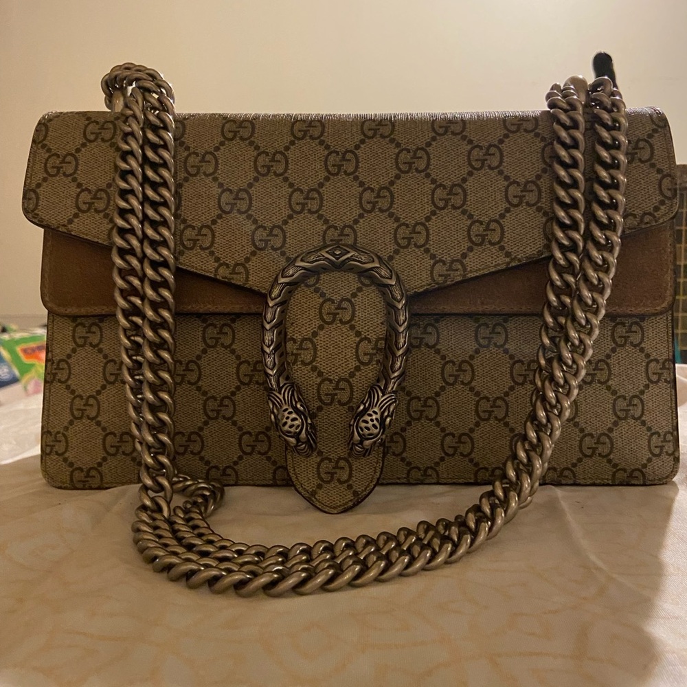 Gucci Beige and Brown Shoulder Bag